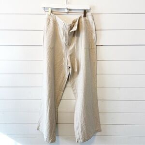 Coldwater Creek | Women’s Linen Blend Wide Leg Natural Fit Pants Size 14